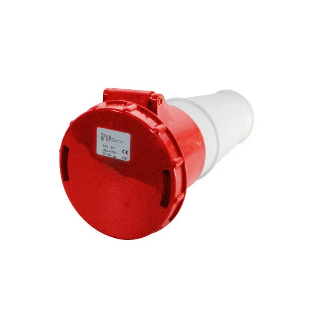 Acoplamento 3P+T 63A 380V Vermelho 6H – UP Electronic — foto 1