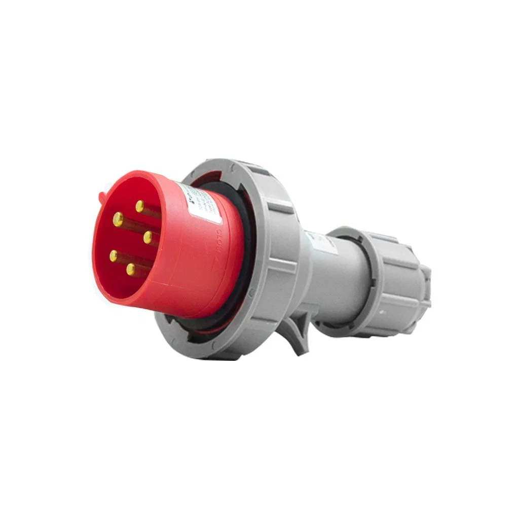 Plug 3P+T 63A 380V Vermelho 6H C/PRENSA Cabo – UP Electronic — foto 1