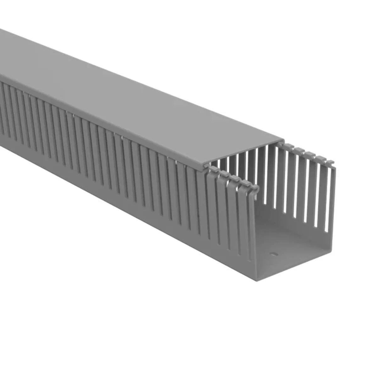 Canaleta Pvc 80X80 Aberta Cinza C/TAMPA 2 Metros UP Electron – UP Electronic — foto 1
