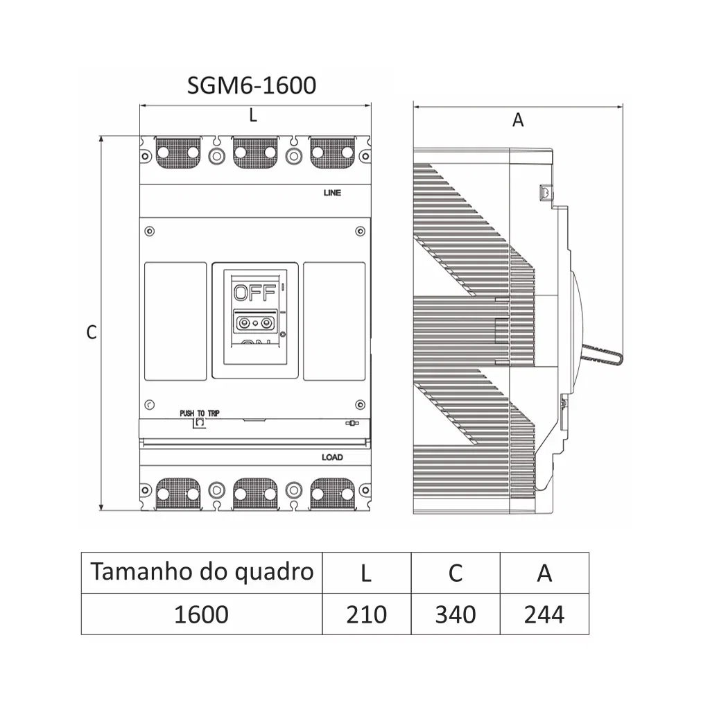 Disjuntor Mold Fx 1250A – UP Electronic — foto 4