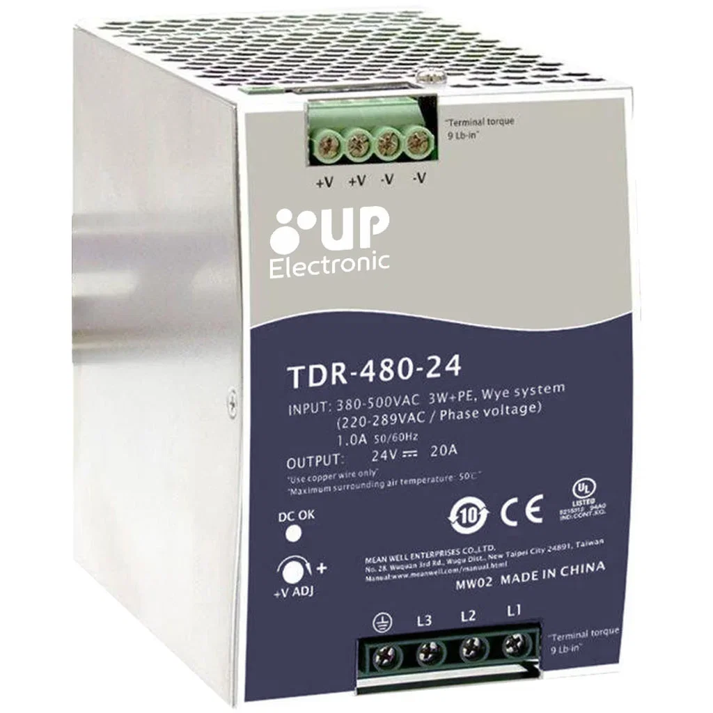 Fonte para Trilho DIN 380-500VAC 24V / 20A Trifasica – UP Electronic — foto 1