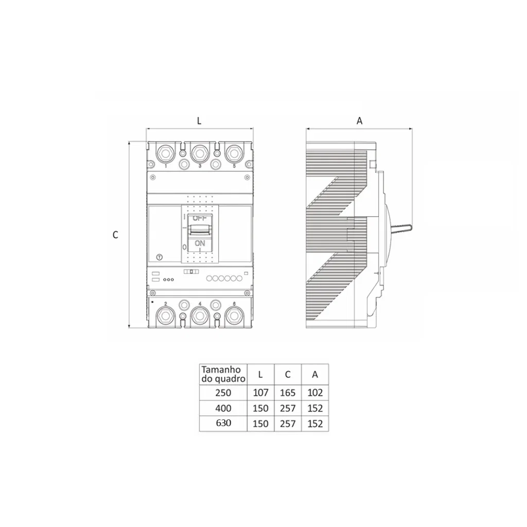 Disjuntor Caixa Mult Regu TAM4 SGM6E-400 160-400A 85KA Upele – UP Electronic — foto 4