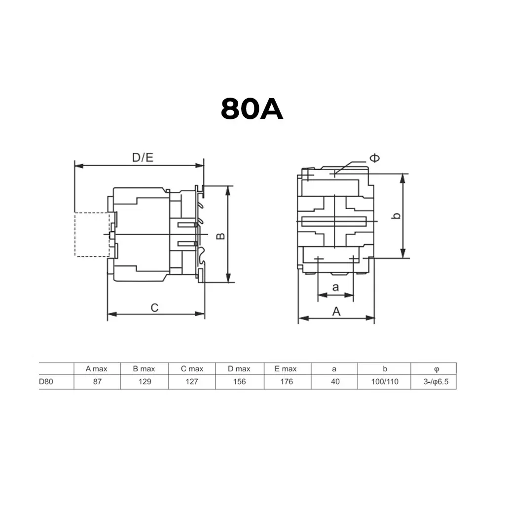 Contatora Blank 80A 1NA+1NF 220V SGC1-D80 – UP Electronic — foto 2
