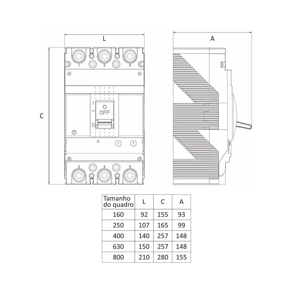 Disjuntor Caixa Regu TAM3 SGM6SM-250 100-160A 50KA UP Elect – UP Electronic — foto 4